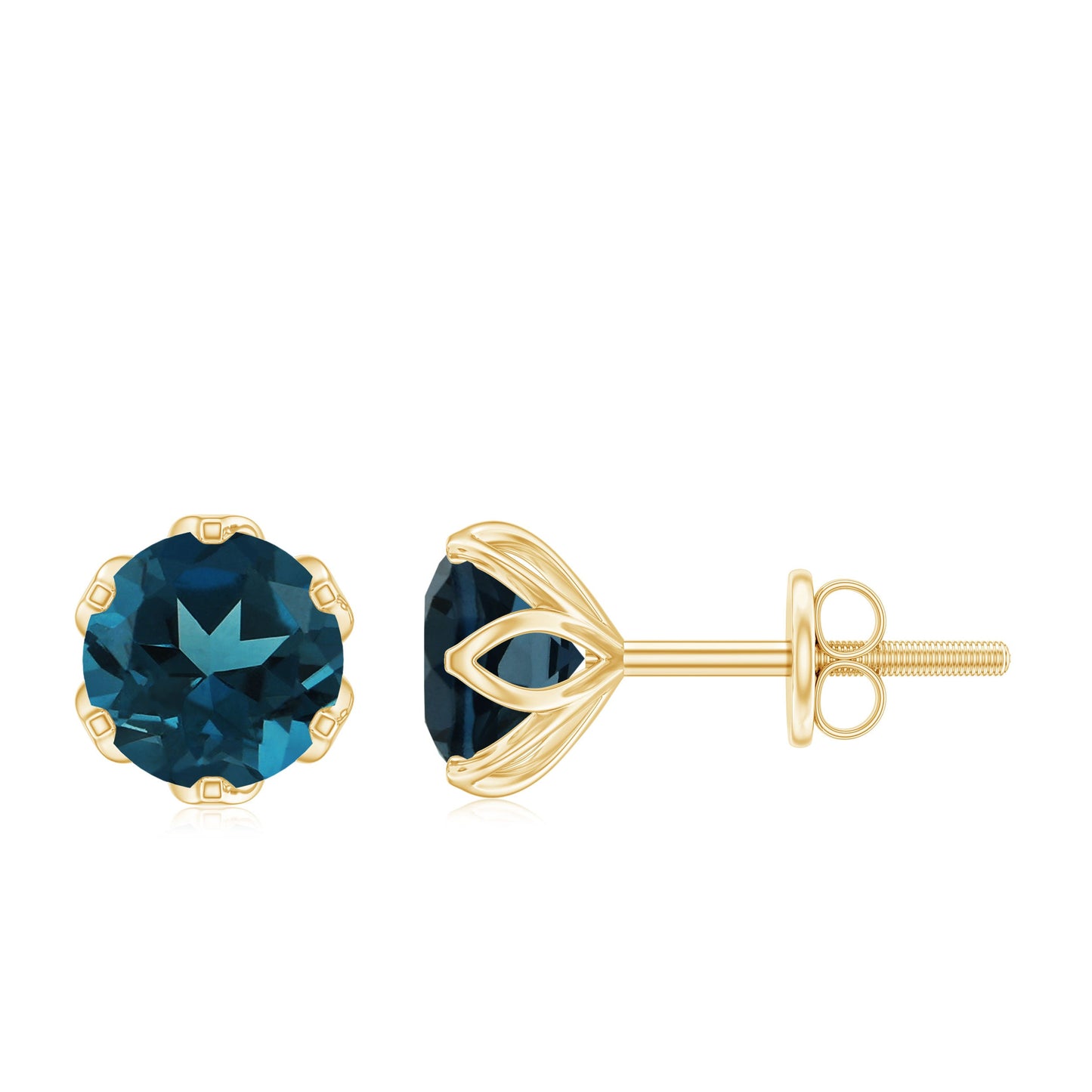 Natural 2.7 Carat London Blue Topaz Stud Earrings