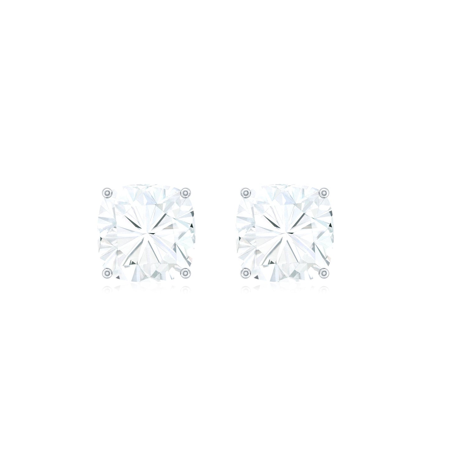 Certified 6.3 Carat Cushion Cut Moissanite Stud Earrings