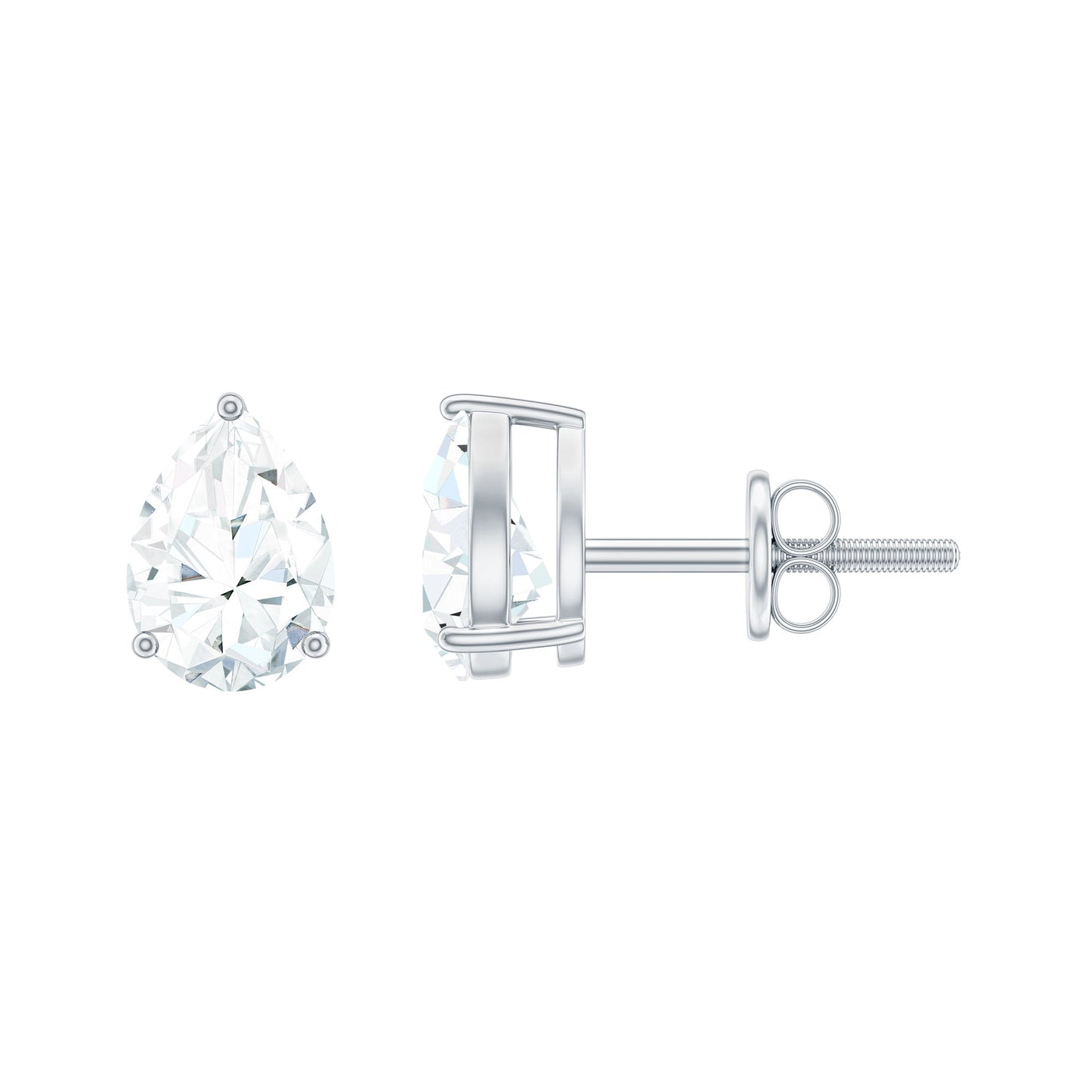 1.5 Carat Pear Cut Moissanite Teardrop Stud Earrings