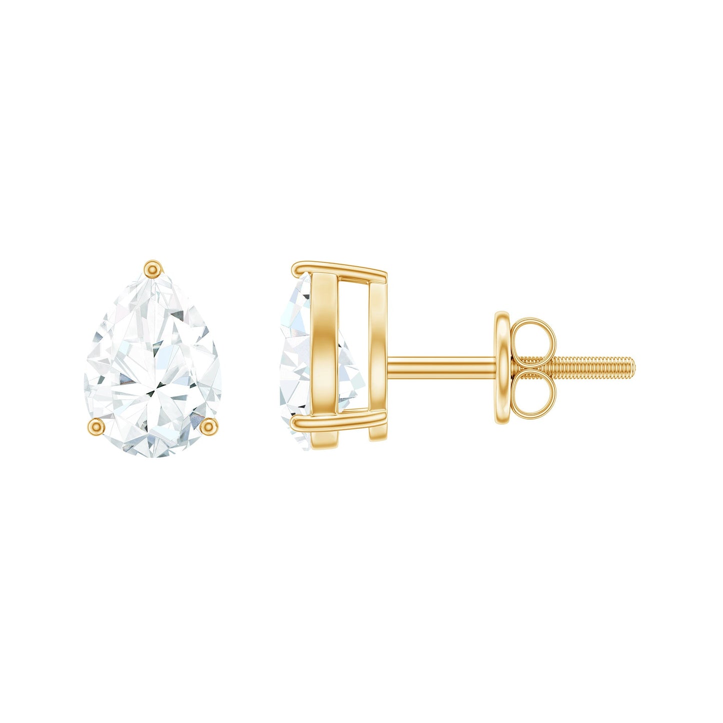 1.5 Carat Pear Cut Moissanite Teardrop Stud Earrings