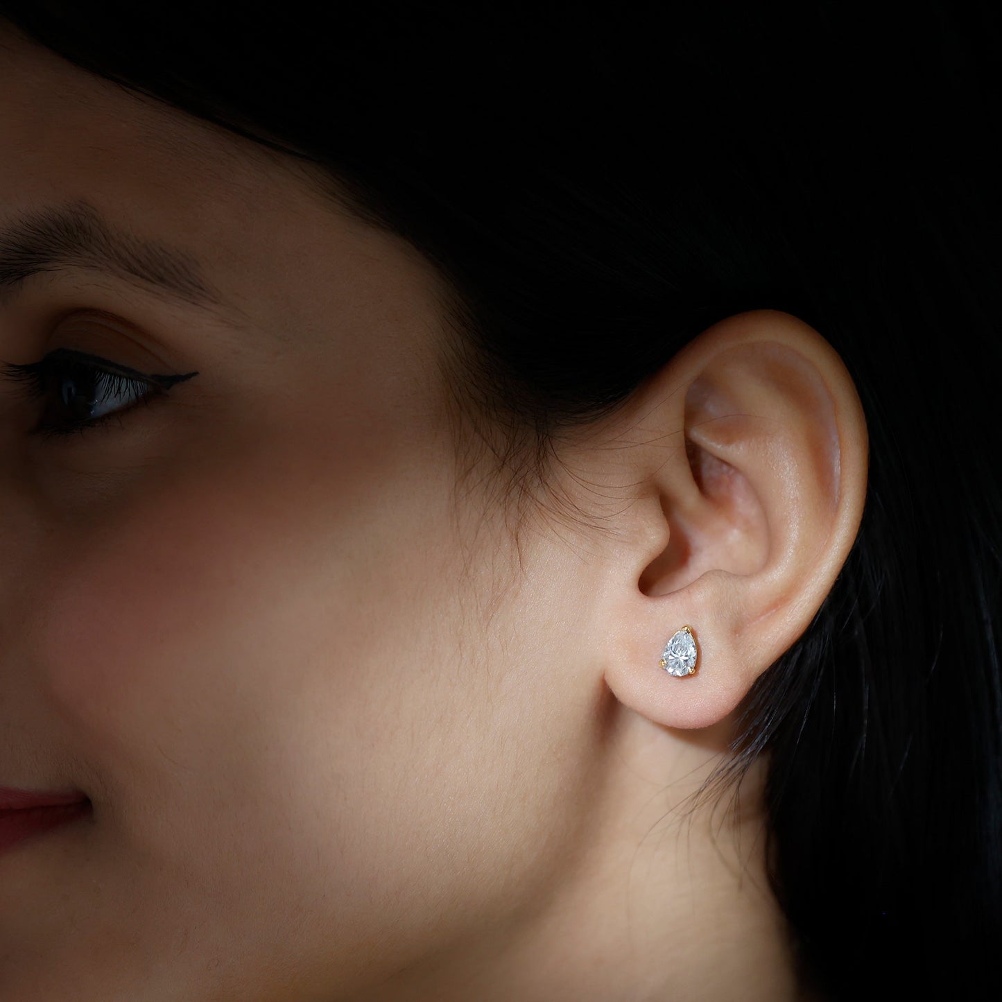 1.5 Carat Pear Cut Moissanite Teardrop Stud Earrings