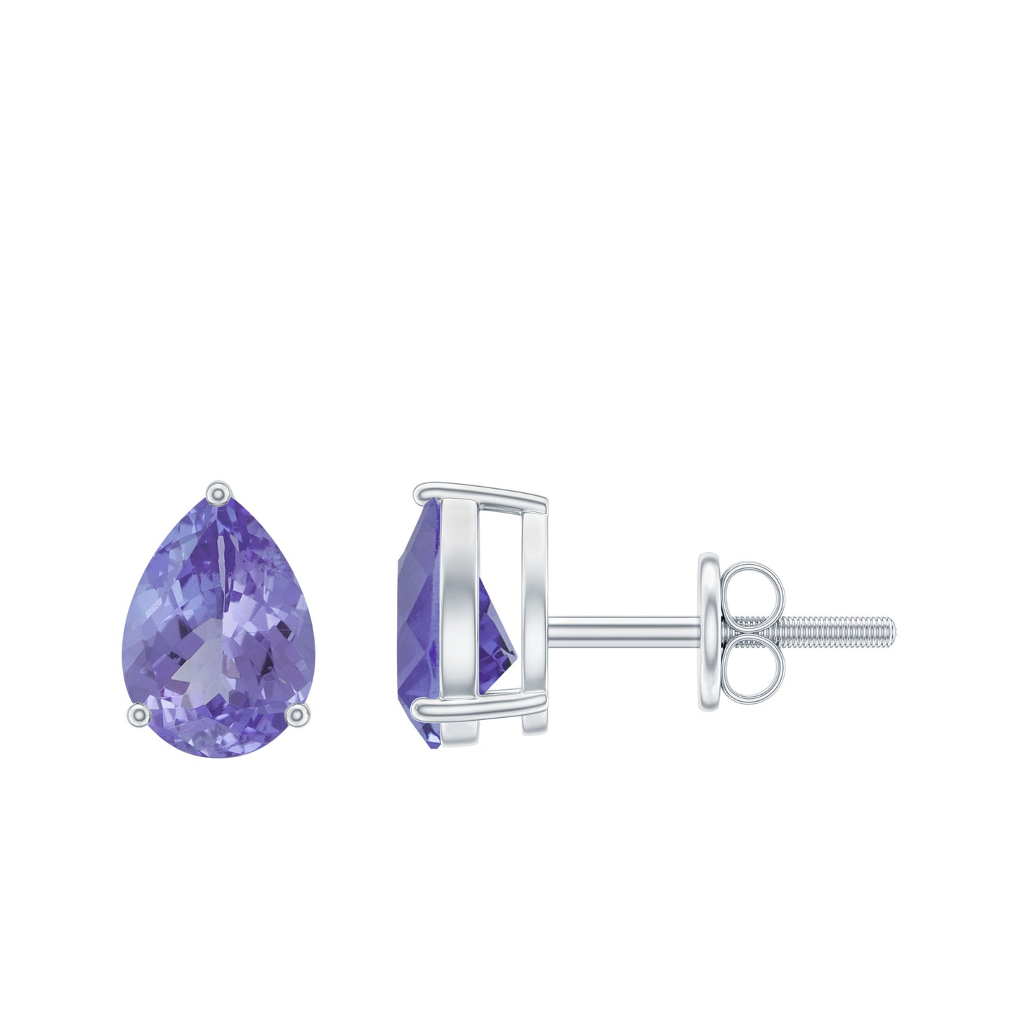 Natural 1.6 Carat Pear Shape Tanzanite Studs