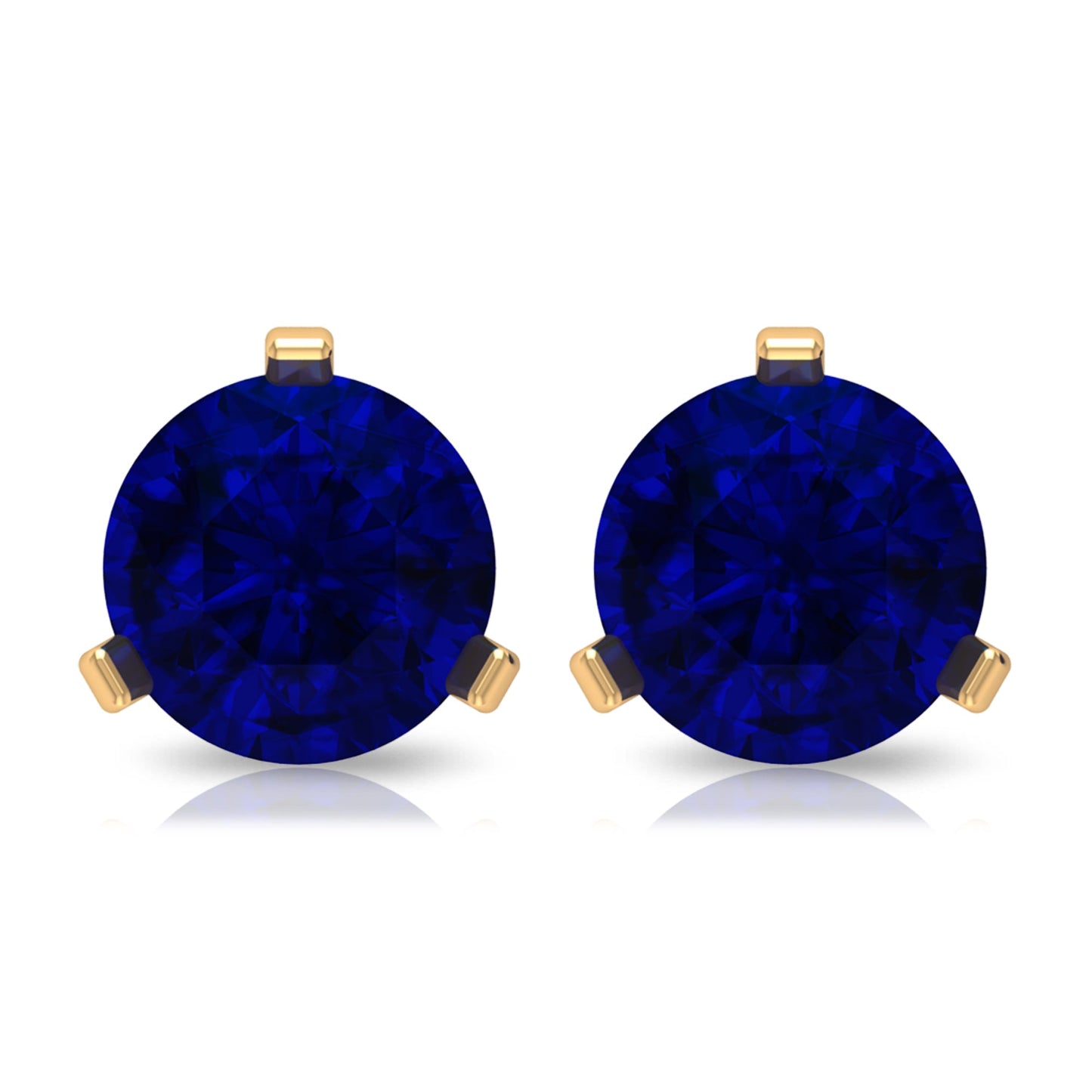 Blue Sapphire Solitaire Stud Earrings
