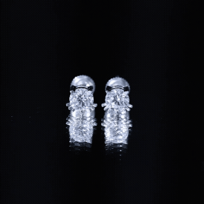 Natural Diamond Cat Stud Earrings