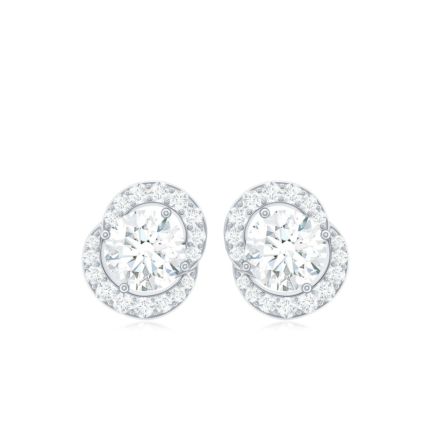 Certified Moissanite Everyday Stud Earrings with Screw Back