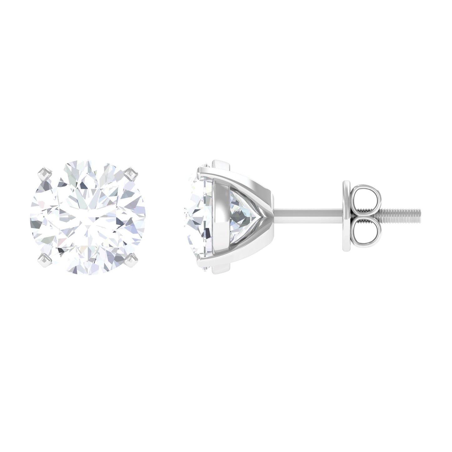 7MM Moissanite Solitaire Stud Earrings for Women