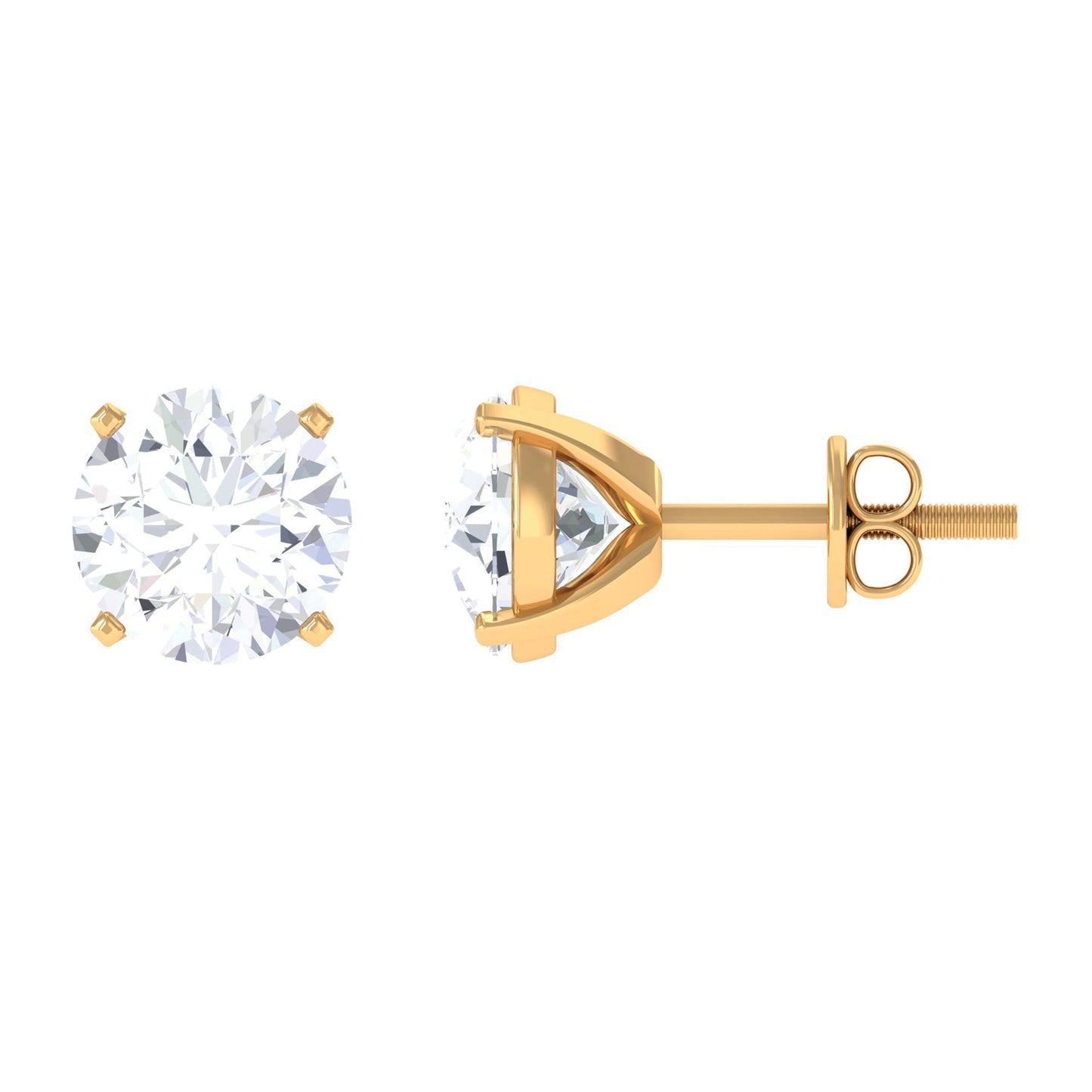 7MM Moissanite Solitaire Stud Earrings for Women