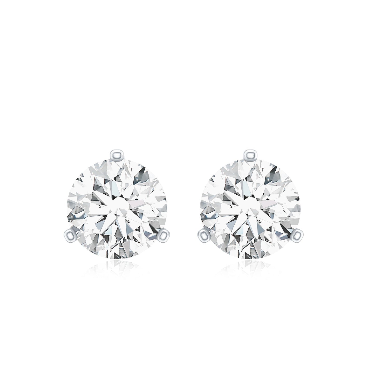 1 Carat Certified Moissanite Martini Stud Earrings