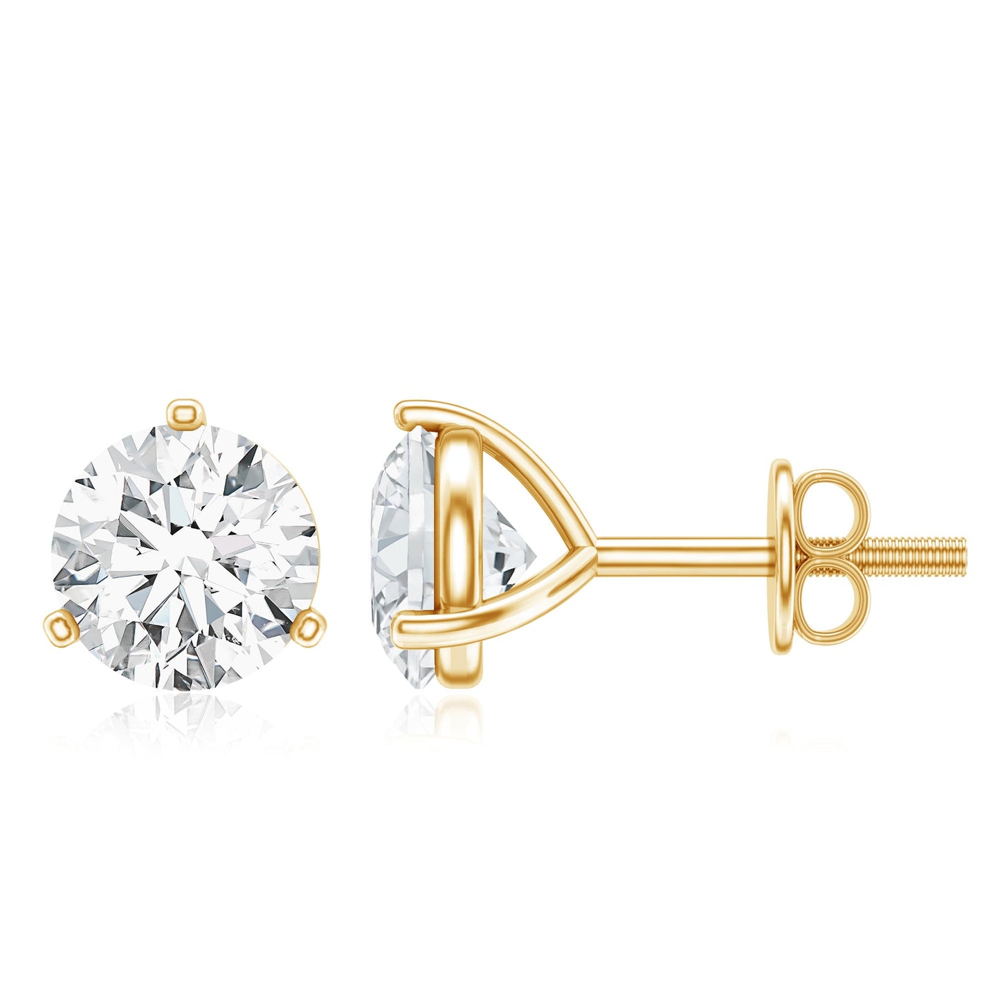 1 Carat Certified Moissanite Martini Stud Earrings