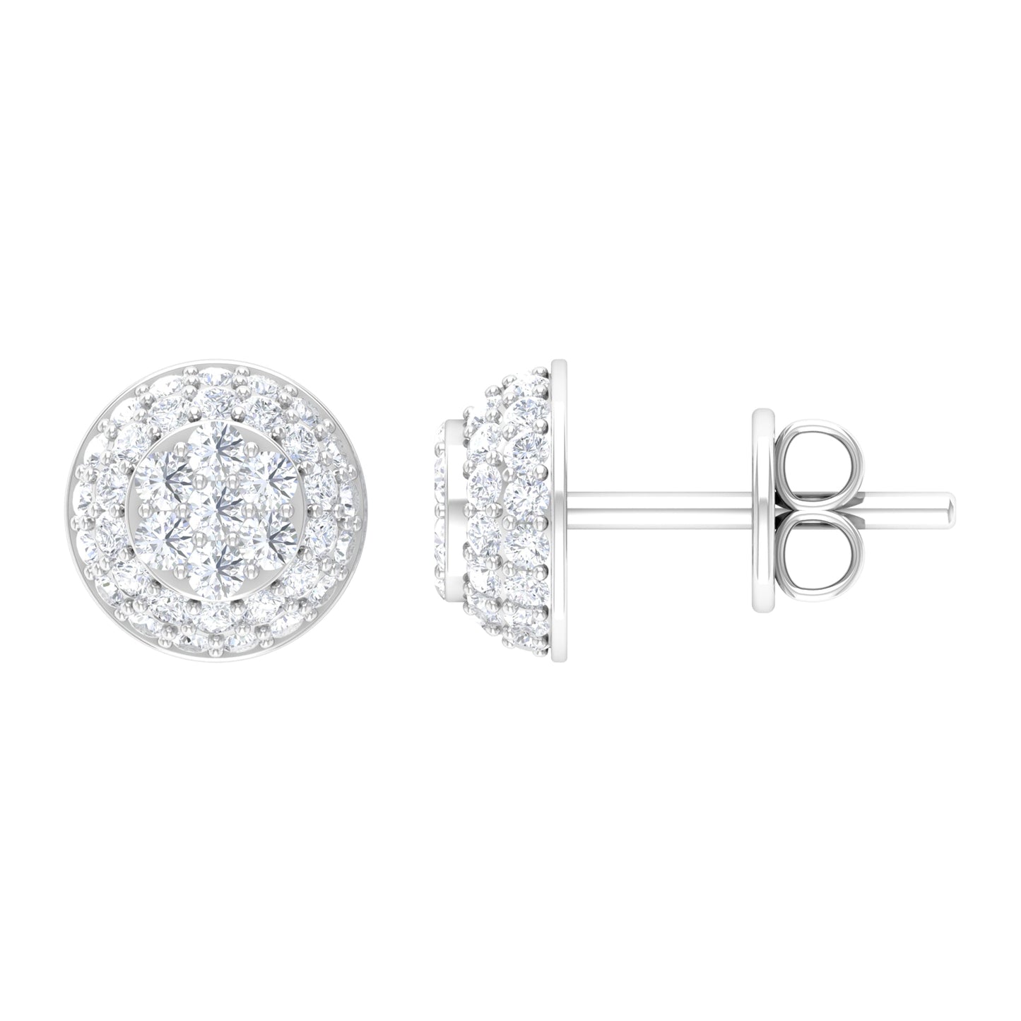Certified Diamond Bridal Stud Earring with Screw Back