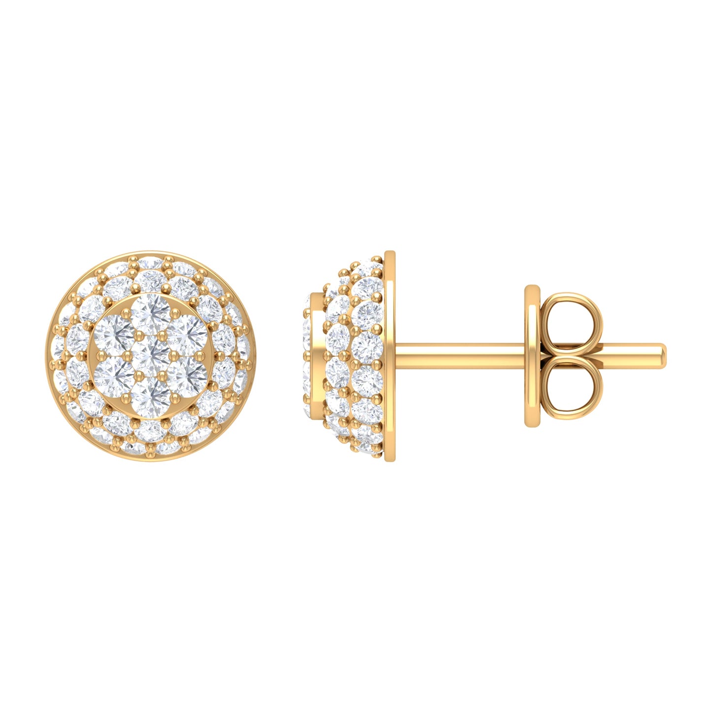Certified Diamond Bridal Stud Earring with Screw Back