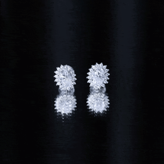 1.9 Carat Oval Moissanite Classic Stud Earrings With Halo