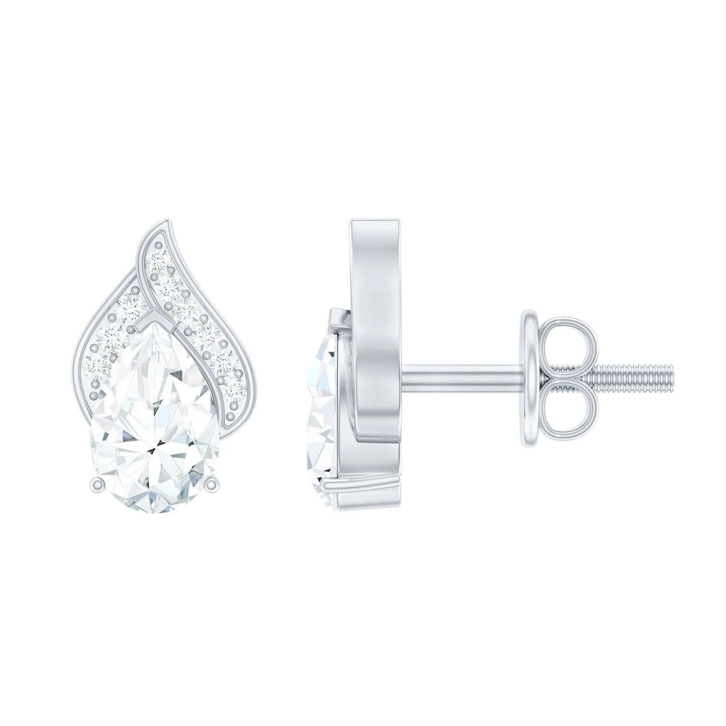 Classic 1.5 Carat Moissanite Stud Earrings with Screw Back