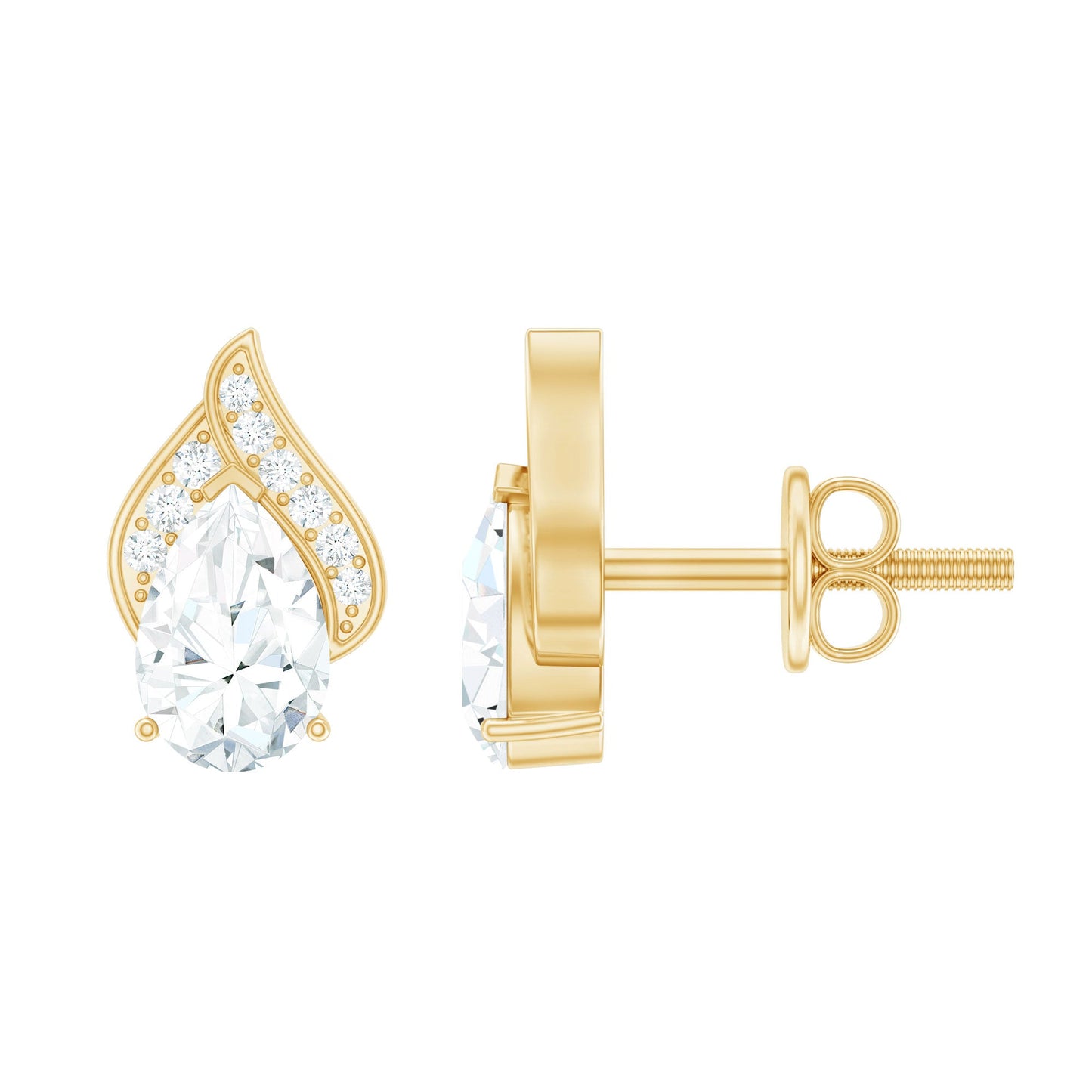 Classic 1.5 Carat Moissanite Stud Earrings with Screw Back