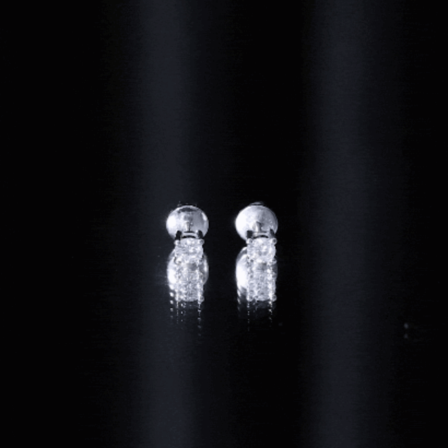 Round Moissanite Solitaire Stud Earrings in Prong Setting