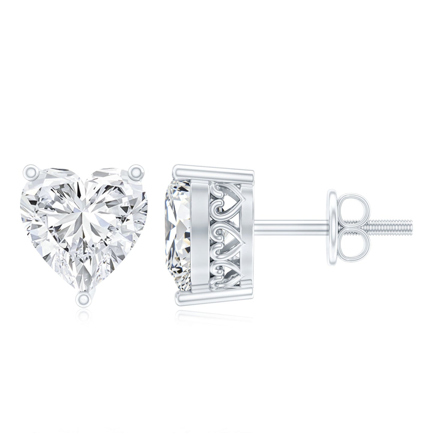 Certified 3 Carat Moissanite Heart Earrings For Women