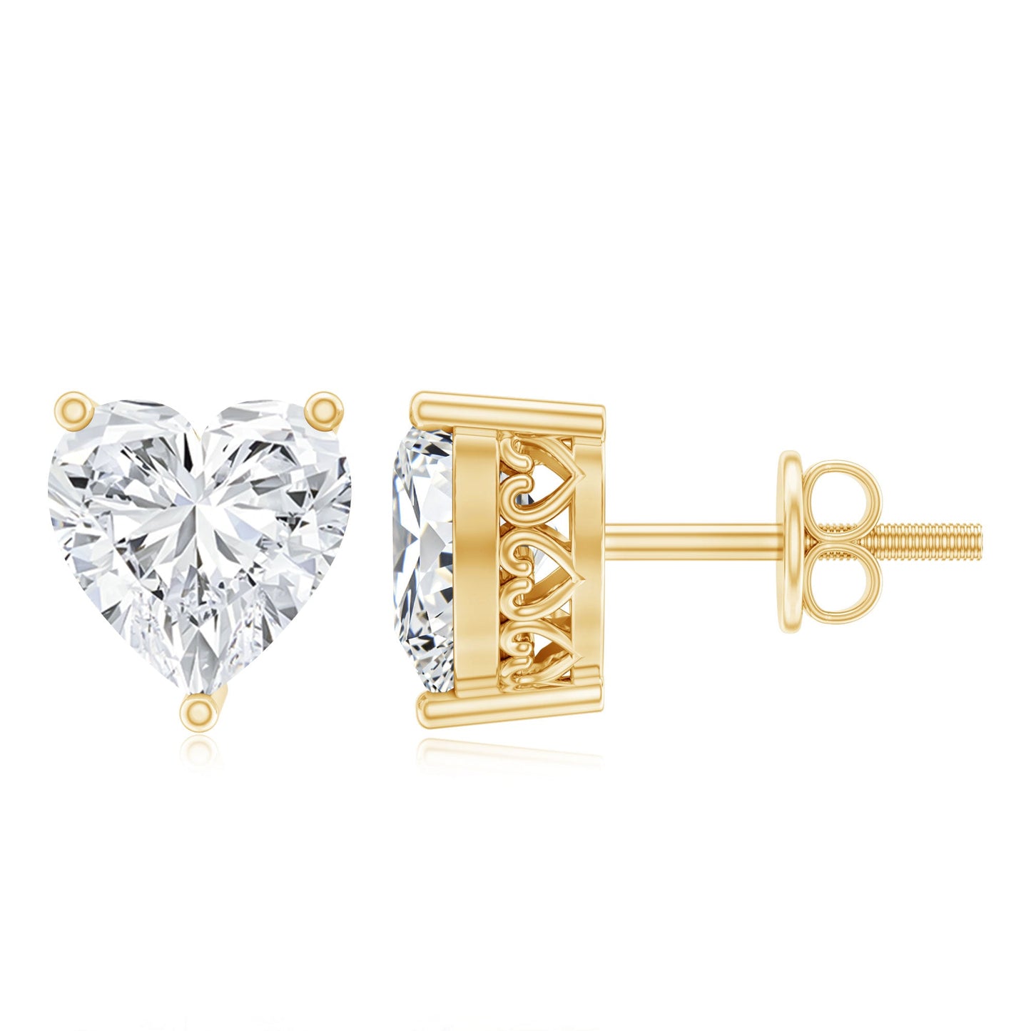 Certified 3 Carat Moissanite Heart Earrings For Women