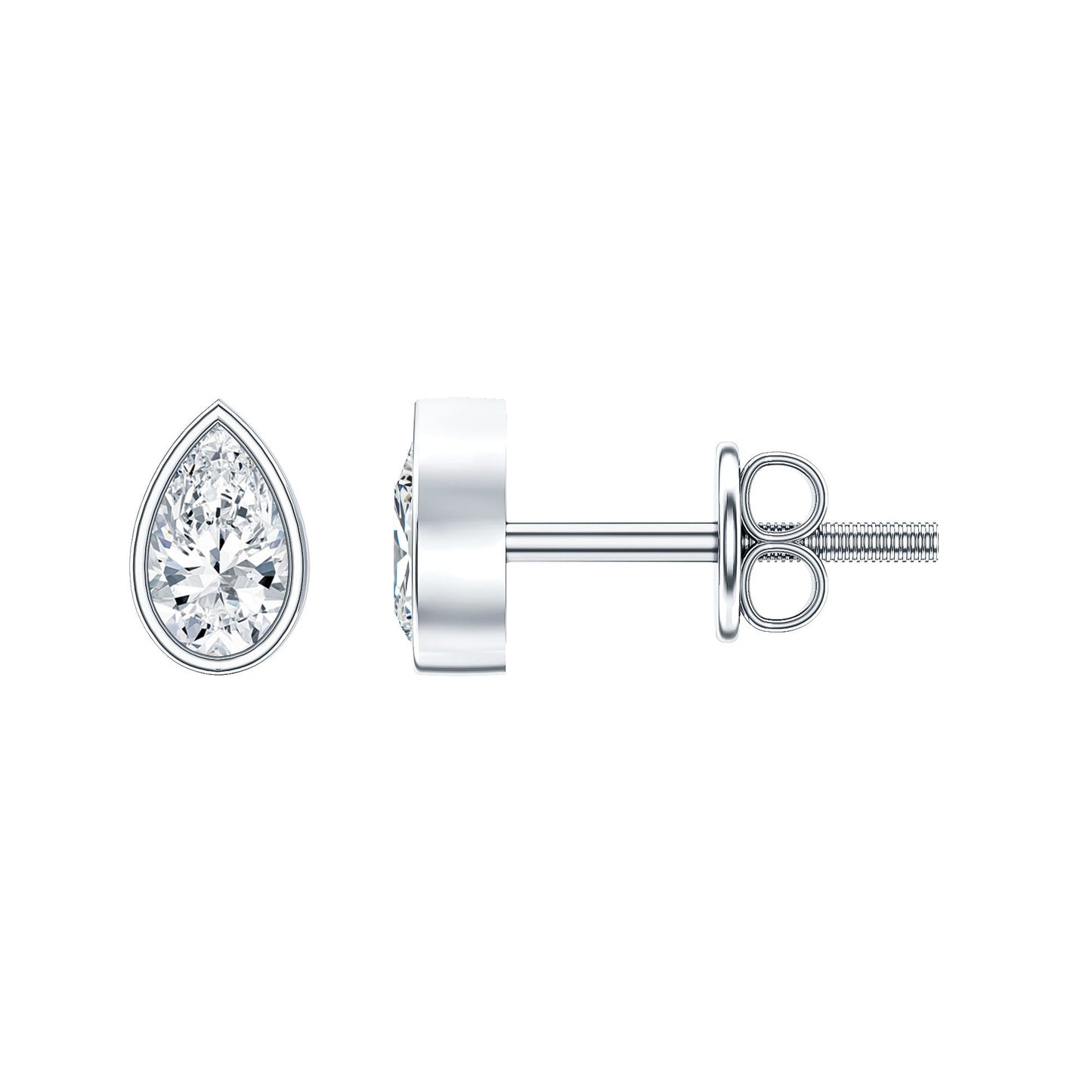 Bezel Set Diamond Tiny Stud Earrings