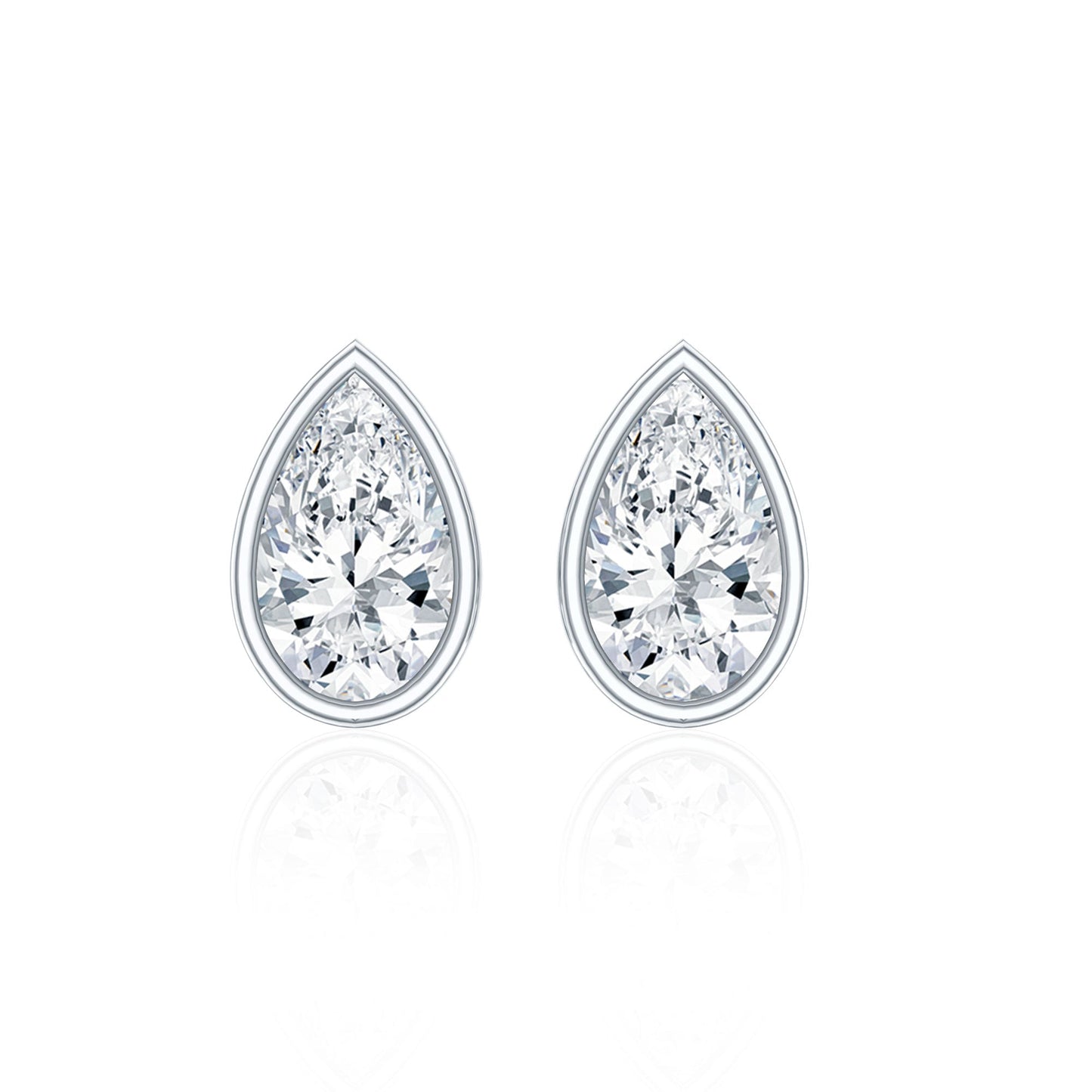 Bezel Set Diamond Tiny Stud Earrings