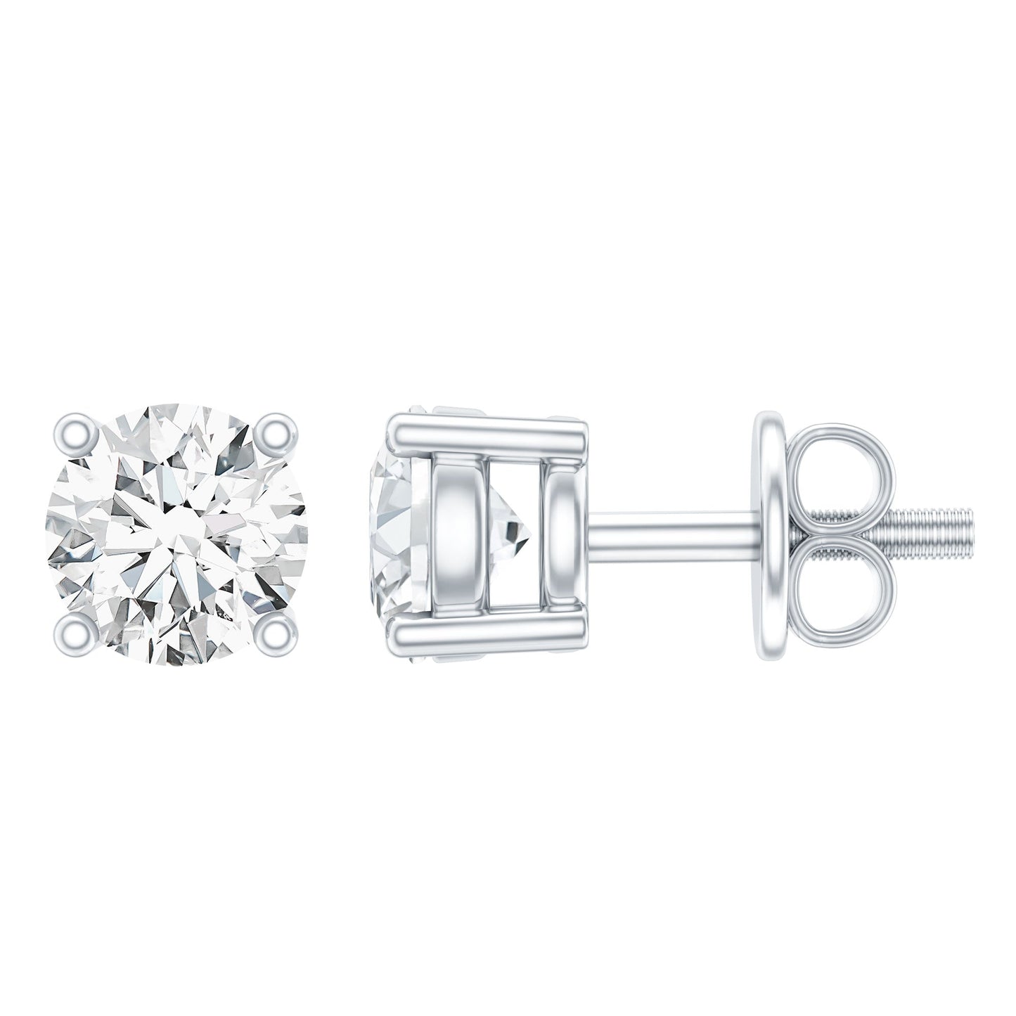 Brilliant Cut Diamond Stud Earrings in Prong Setting