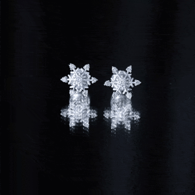 Diamond Snowflake Christmas Earrings