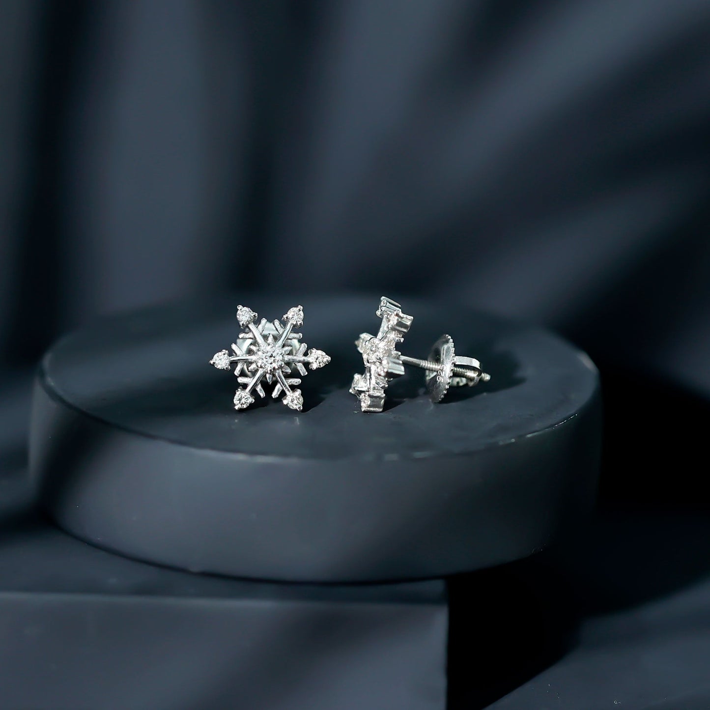 Diamond Snowflake Christmas Earrings