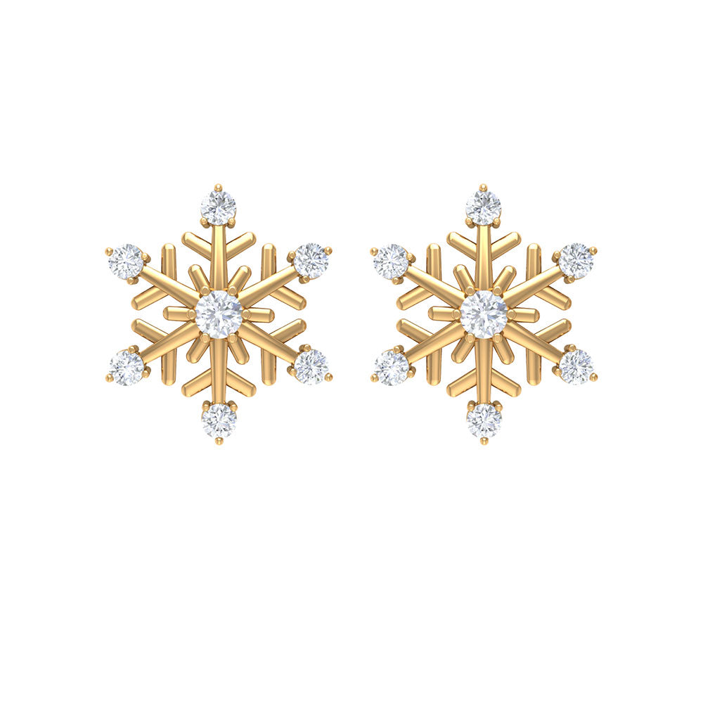 Diamond Snowflake Christmas Earrings