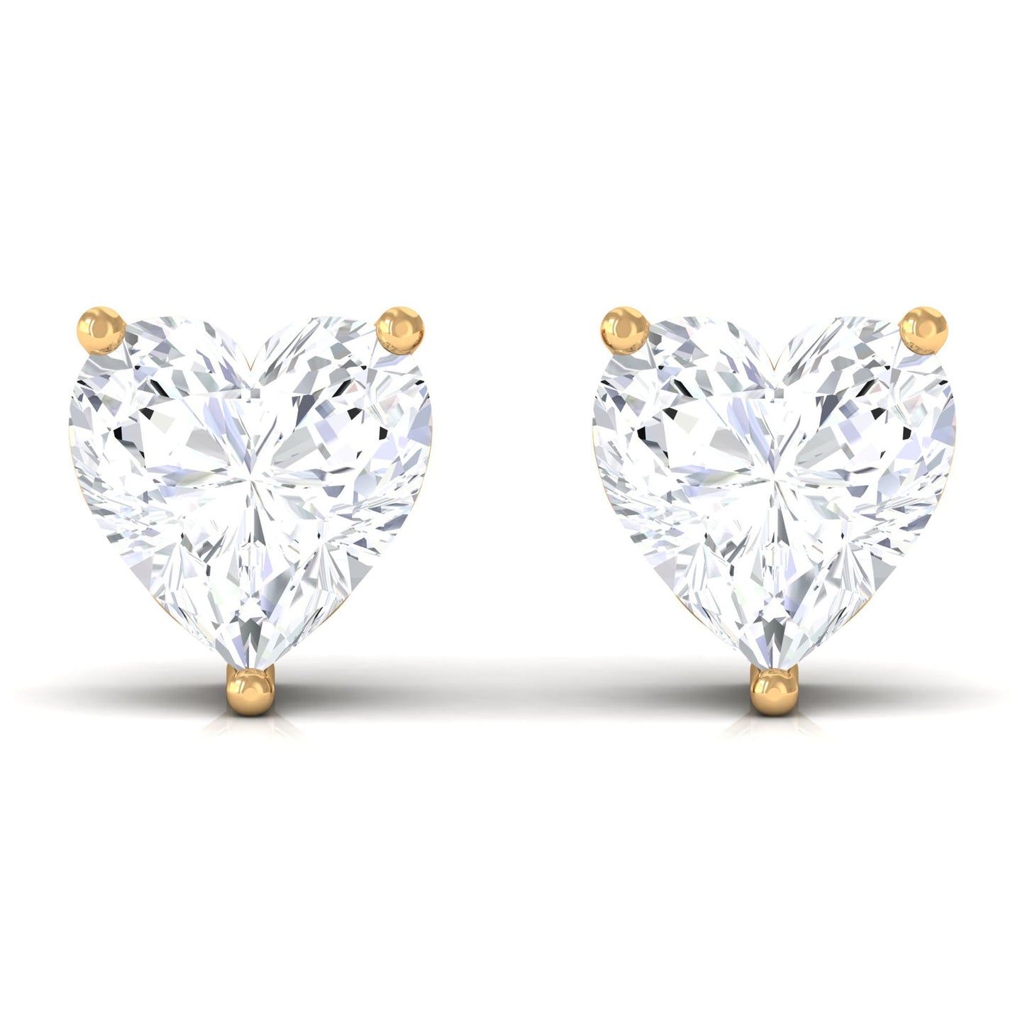 Certified Real Diamond Heart Shaped Earrings with Screw Back