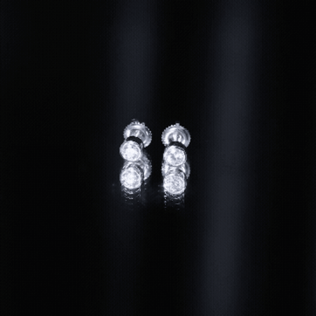 Minimalistic Bezel Set Diamond Stud Earrings