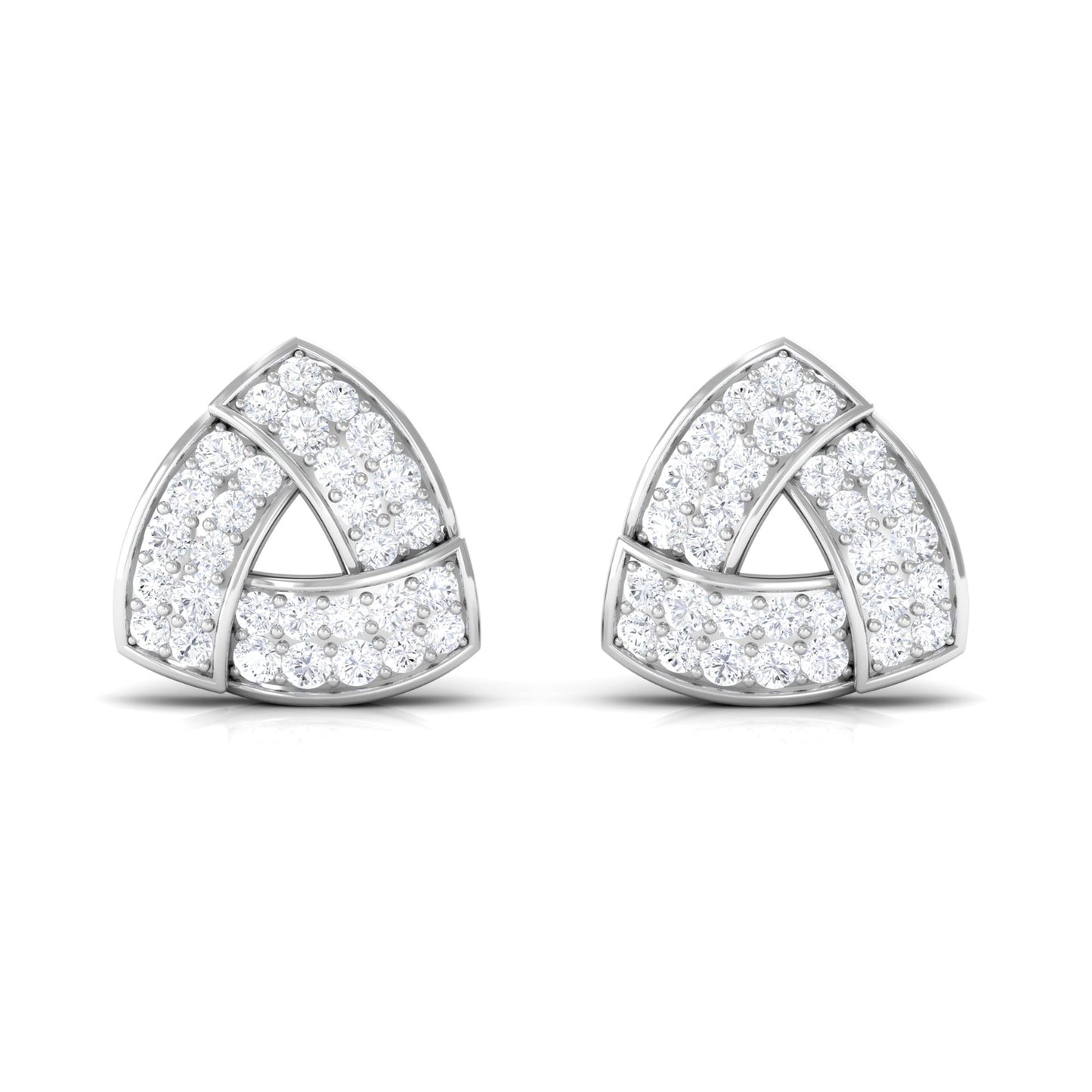 Minimal Diamond Triangle Earrings with Screw Back