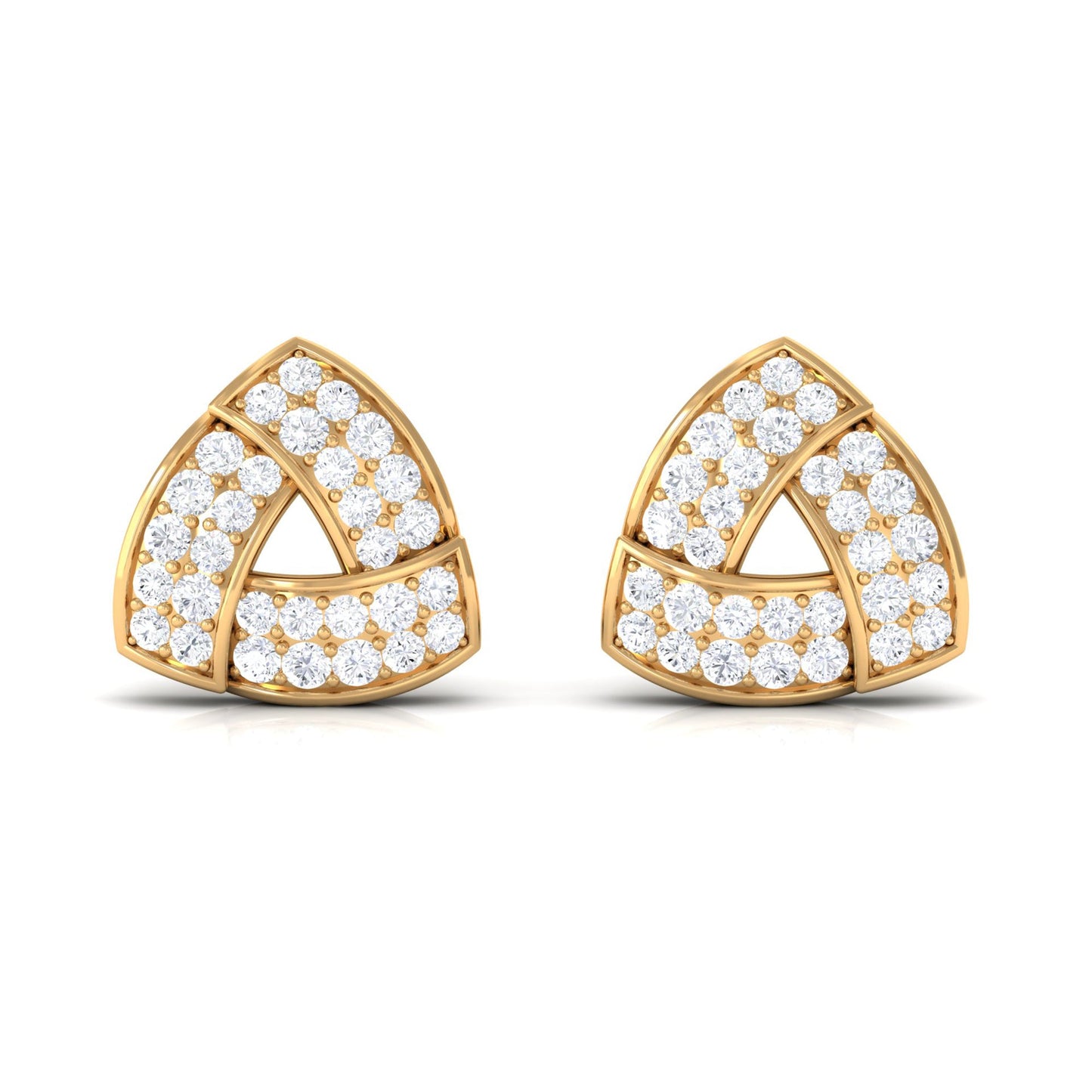 Minimal Diamond Triangle Earrings with Screw Back