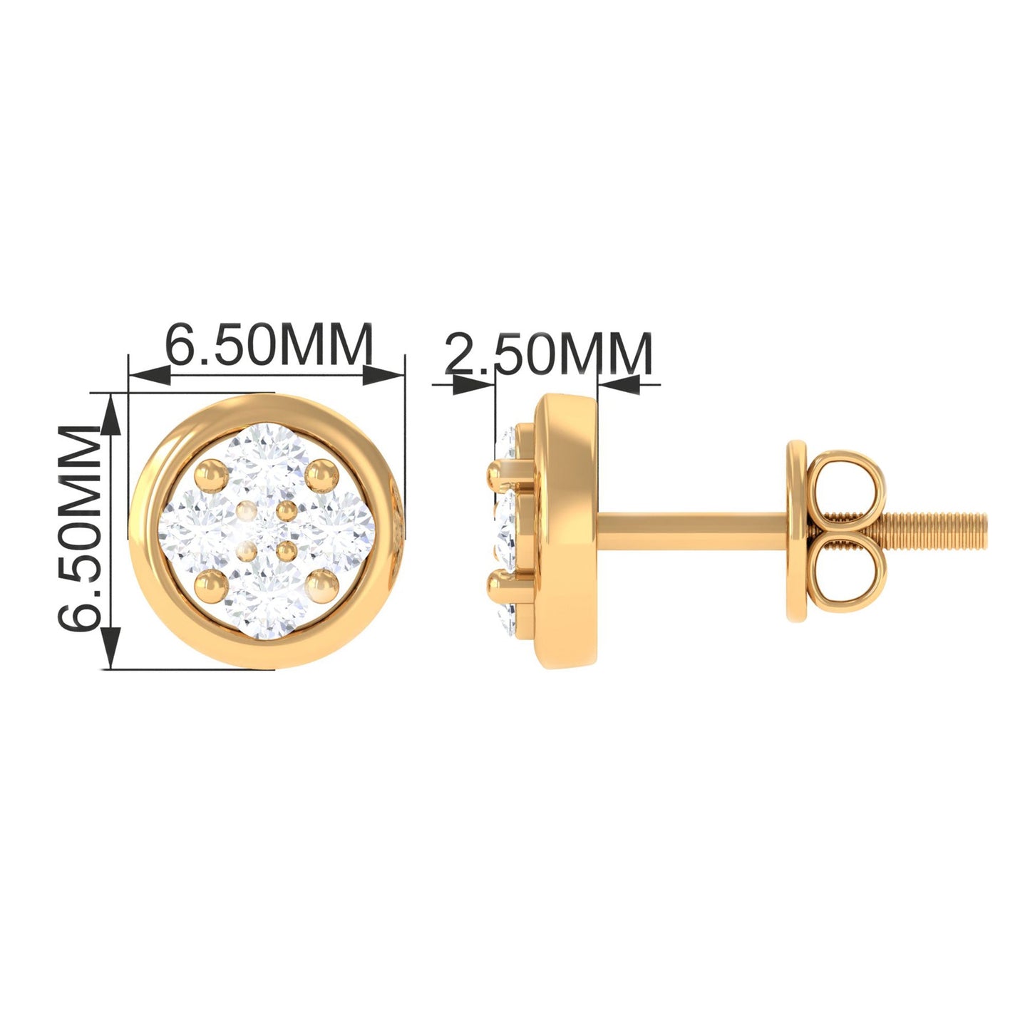 Genuine Diamond Studs with Screw Back