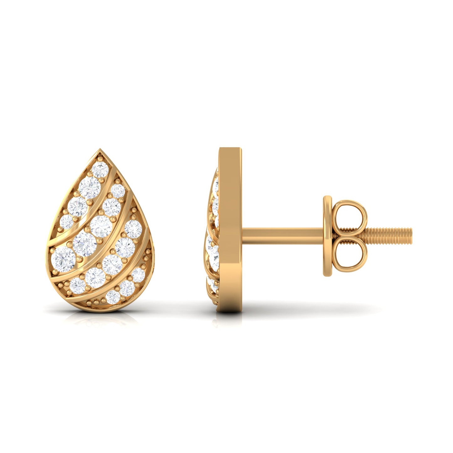 Certified Diamond Teardrop Stud Earrings For Her