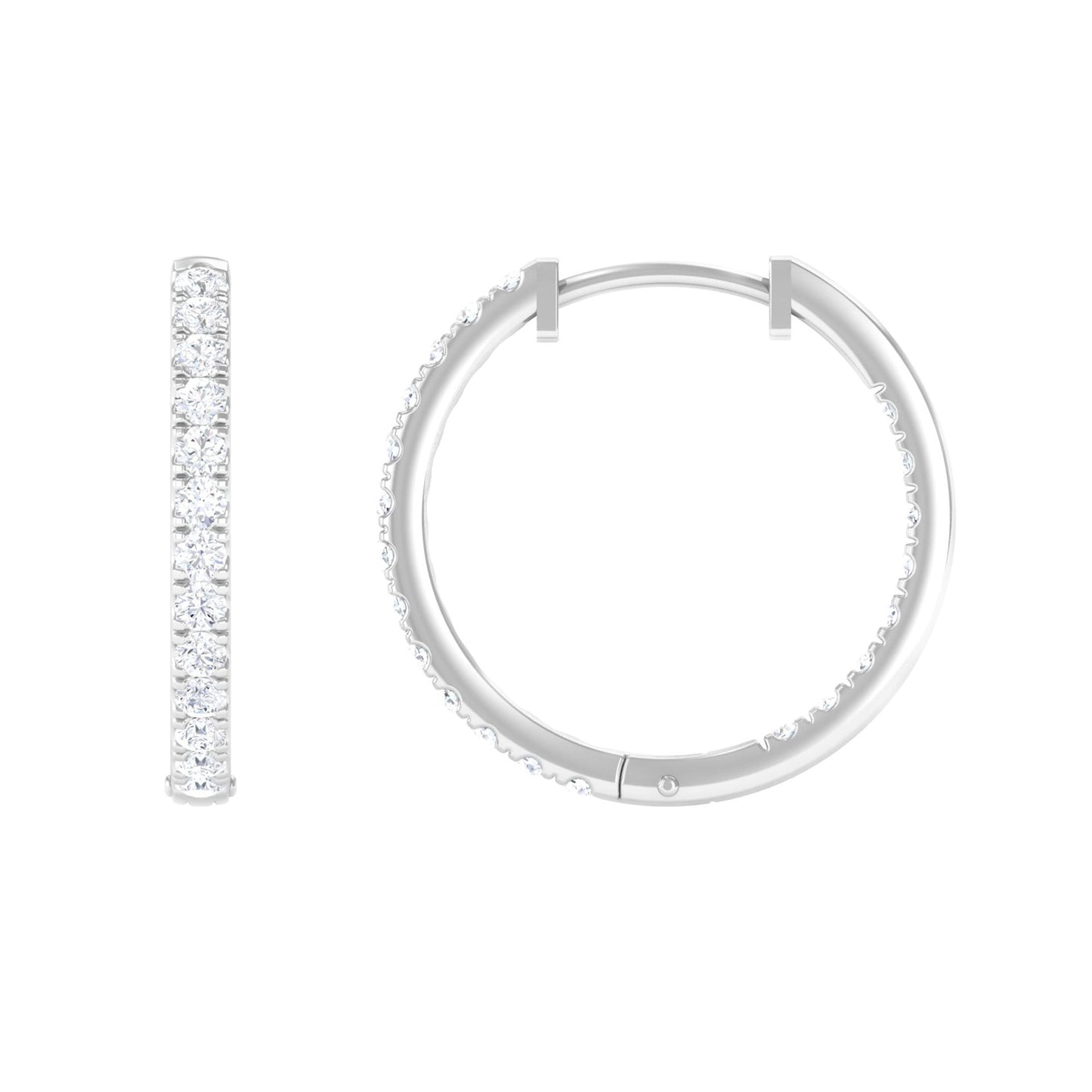 Classic Diamond Hoop Earrings with Certificate