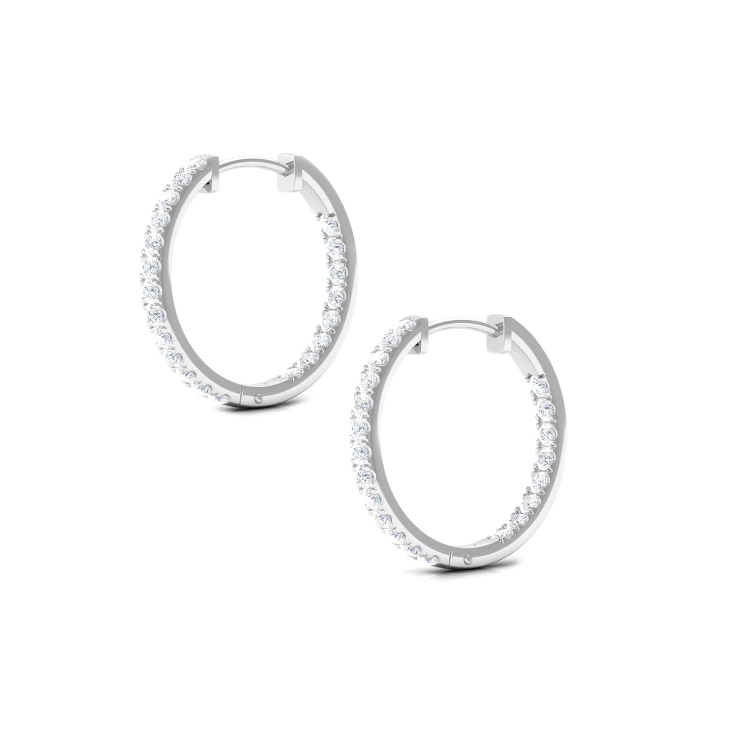 Classic Diamond Hoop Earrings with Certificate