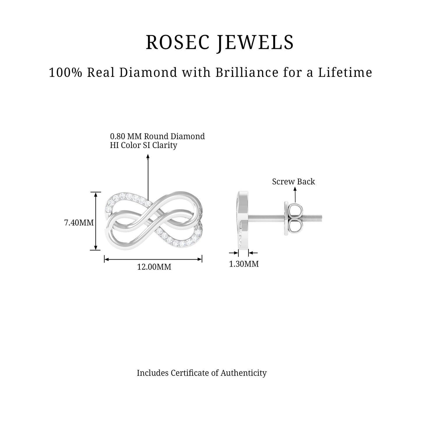 Diamond Twin Infinity Stud Earring