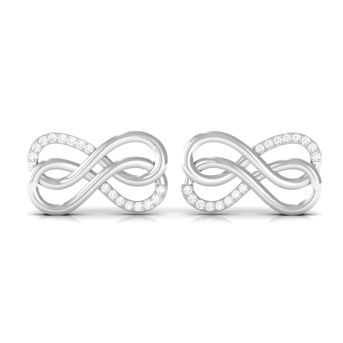 Diamond Twin Infinity Stud Earring
