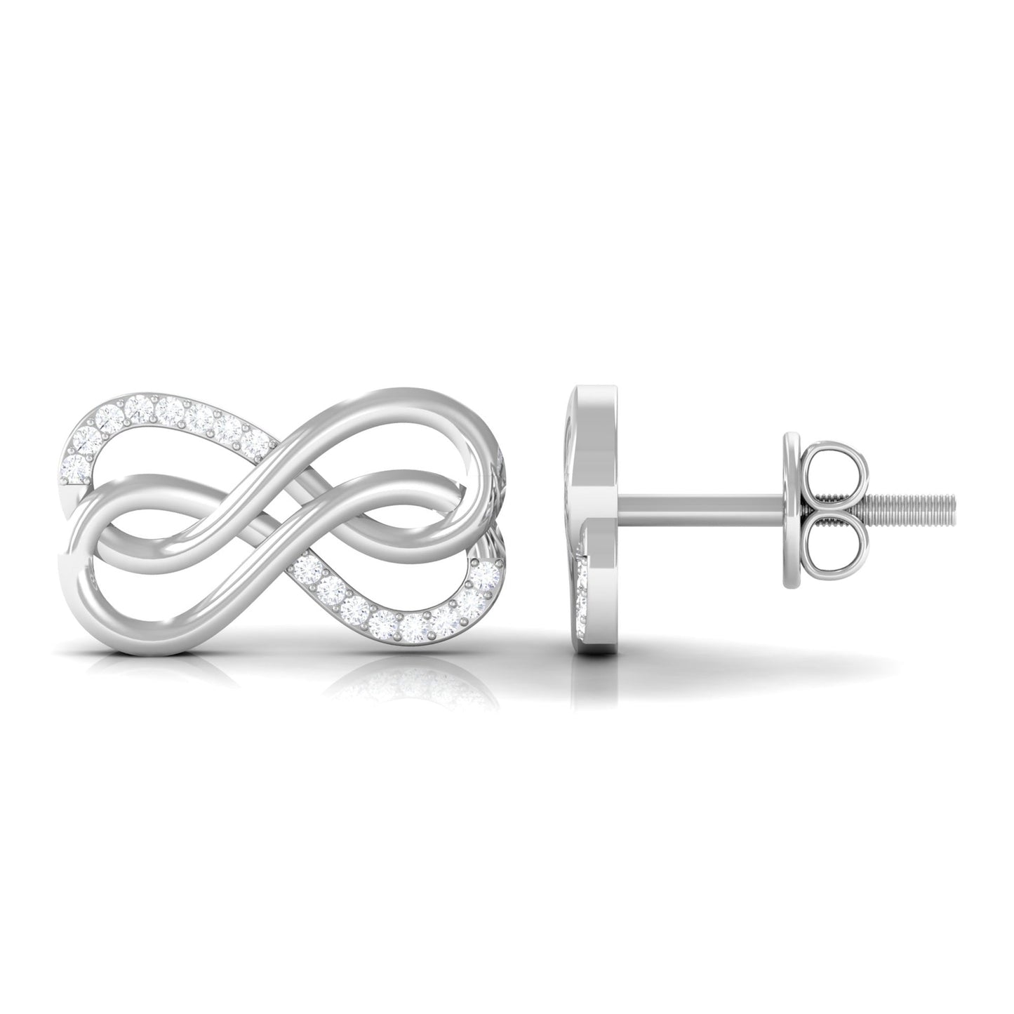 Diamond Twin Infinity Stud Earring