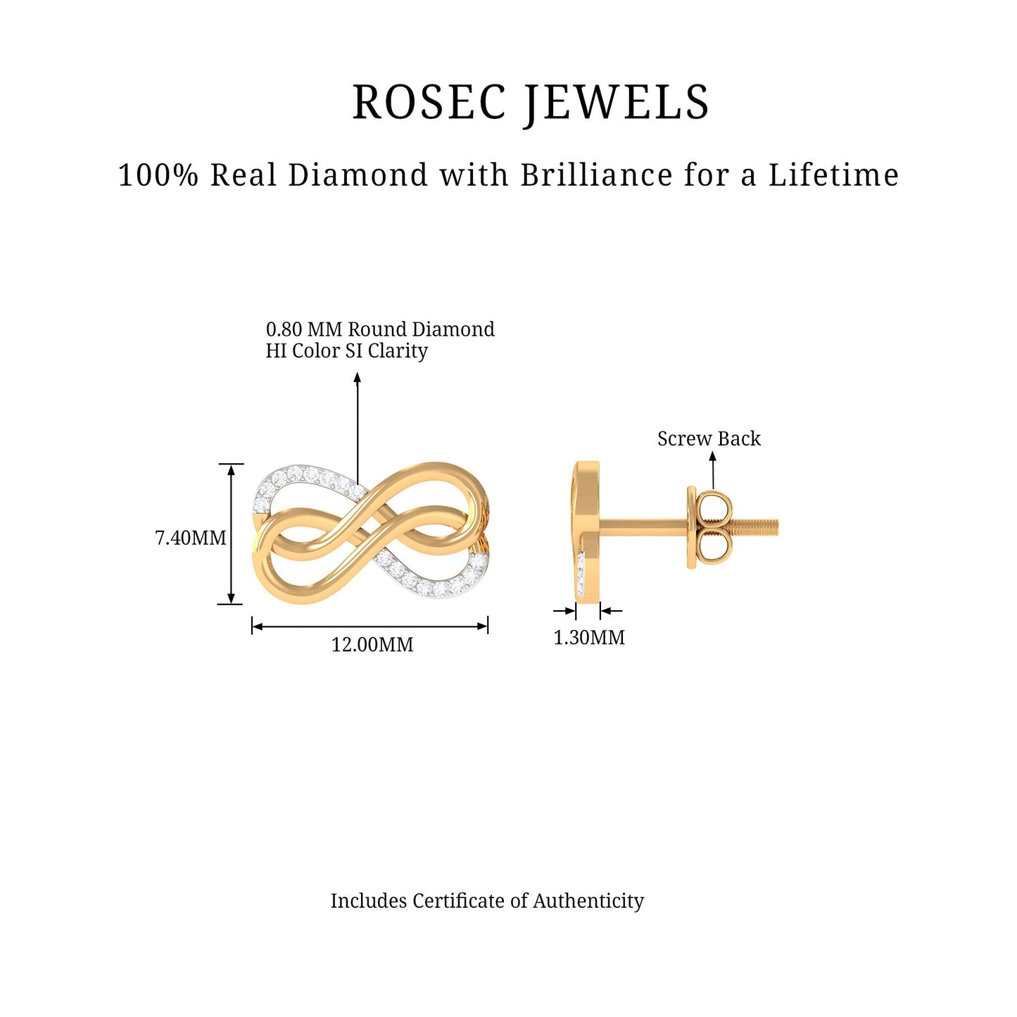 Diamond Twin Infinity Stud Earring