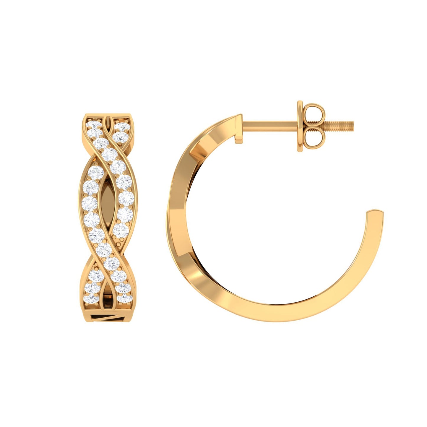 Natural Infinity Style Diamond Hoop Earrings
