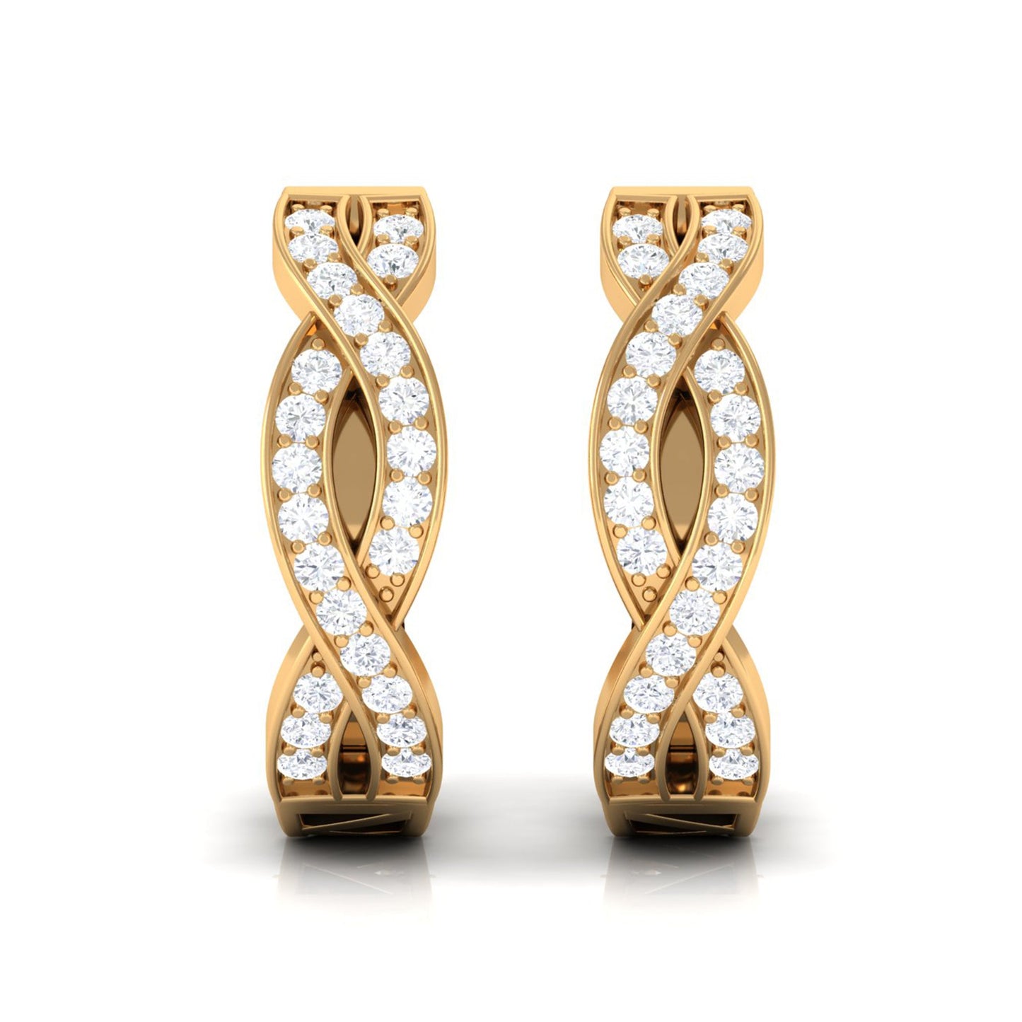 Natural Infinity Style Diamond Hoop Earrings