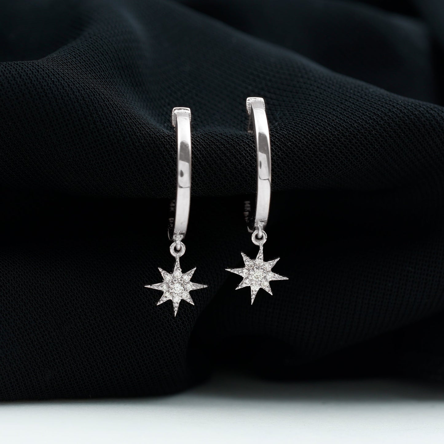 Certified Diamond Star Drop Earrings