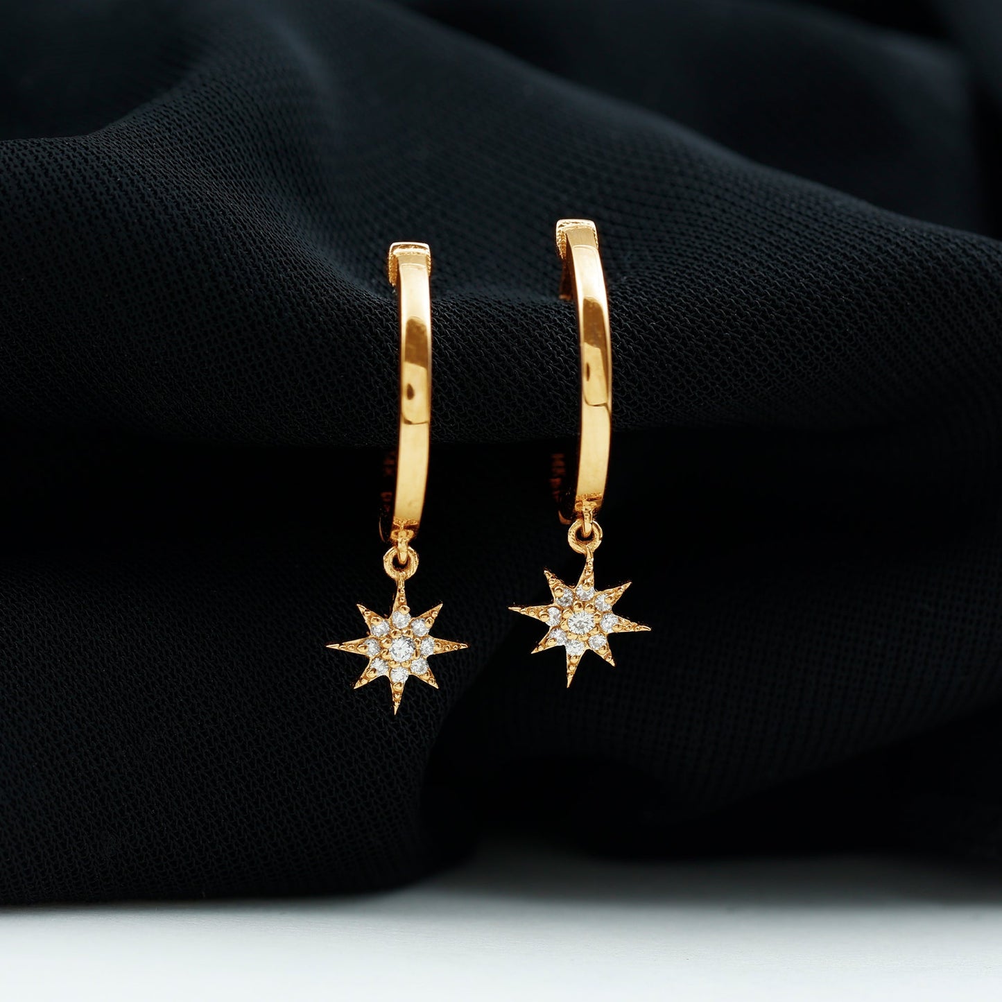 Certified Diamond Star Drop Earrings