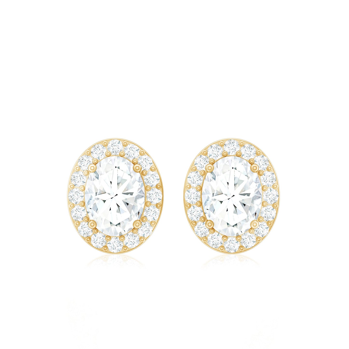 Halo Diamond Earrings With Screw Back