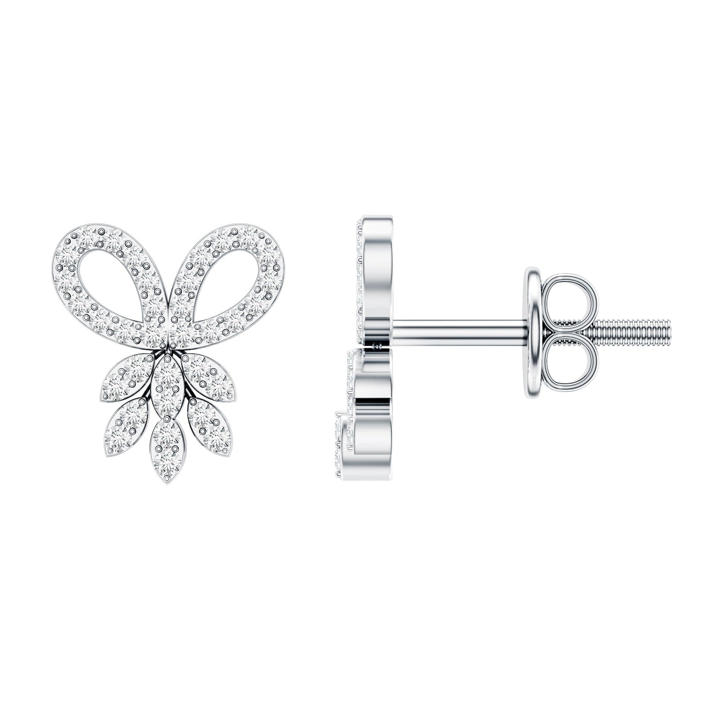 Certified Diamond Bow Earrings For Her