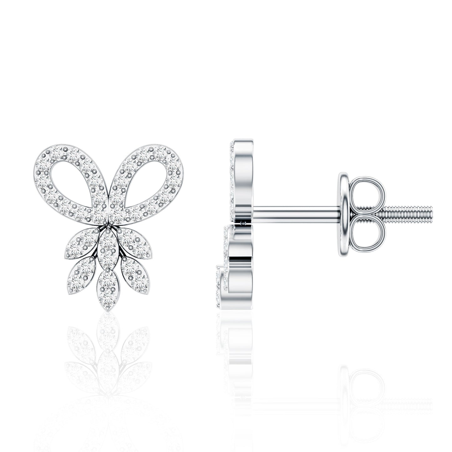 Certified Diamond Bow Earrings For Her