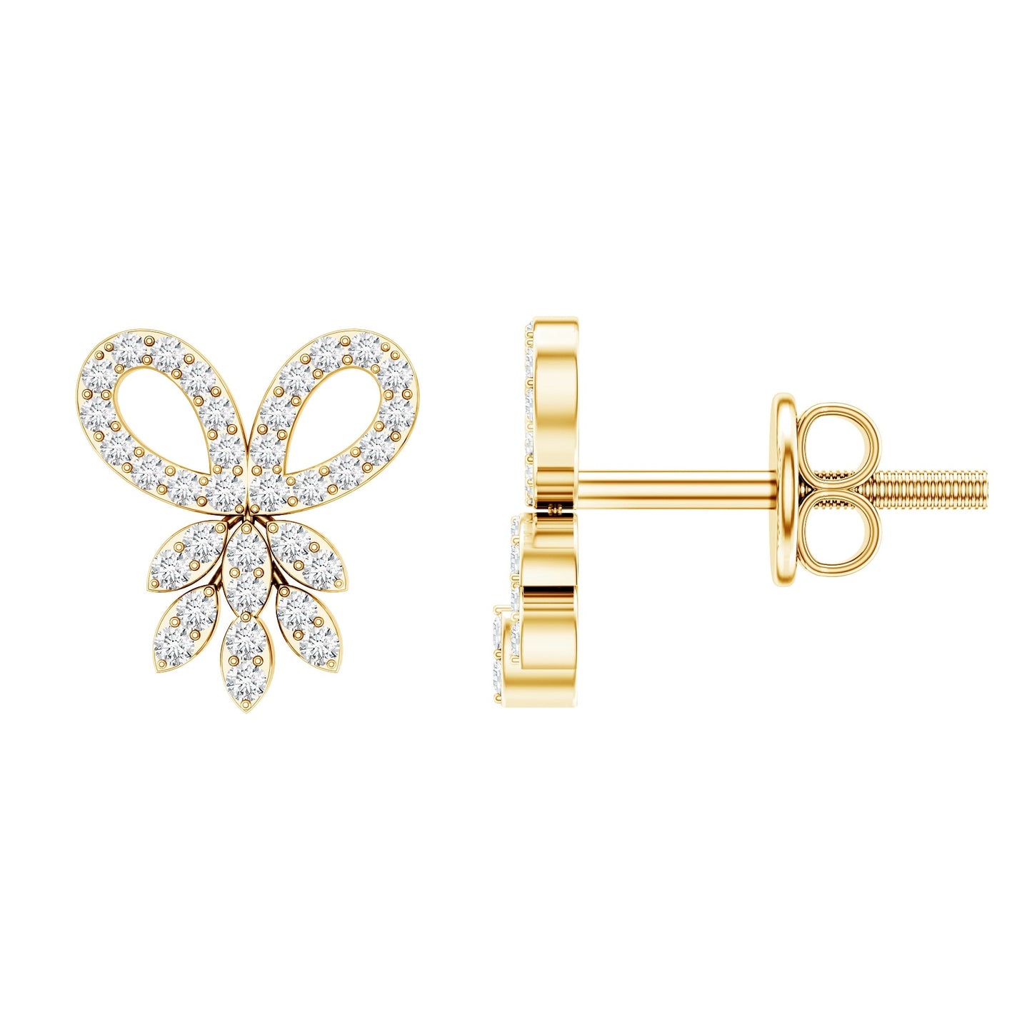 Certified Diamond Bow Earrings For Her