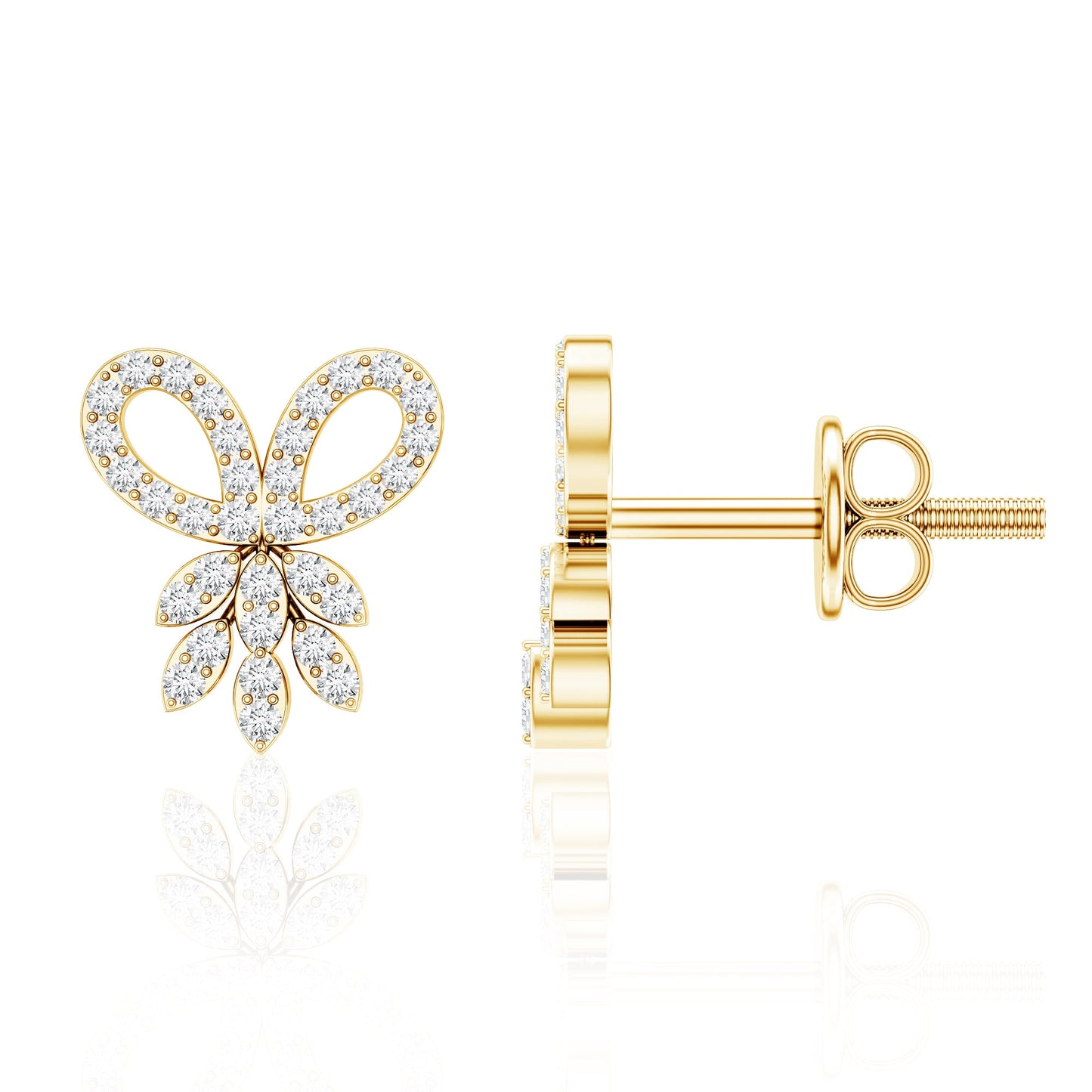 Certified Diamond Bow Earrings For Her