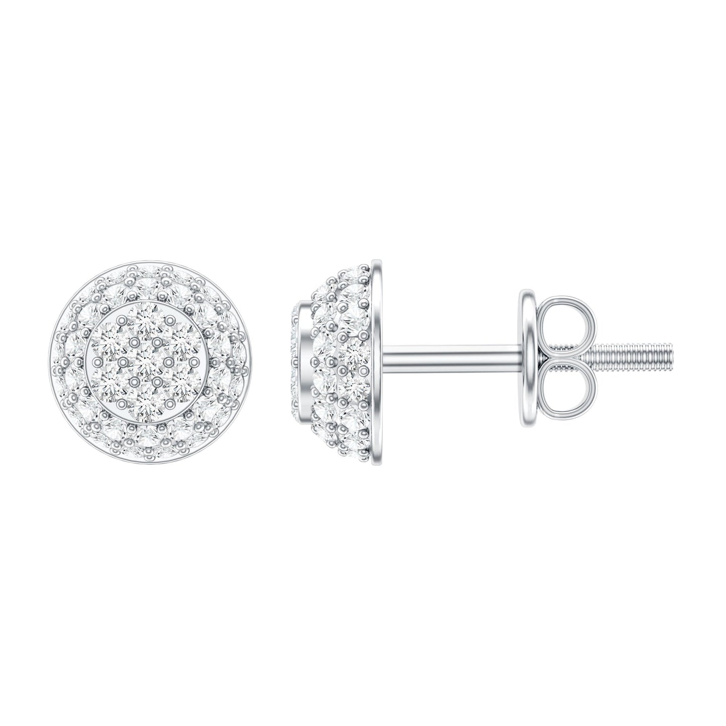 Certified Diamond Bridal Stud Earring with Screw Back