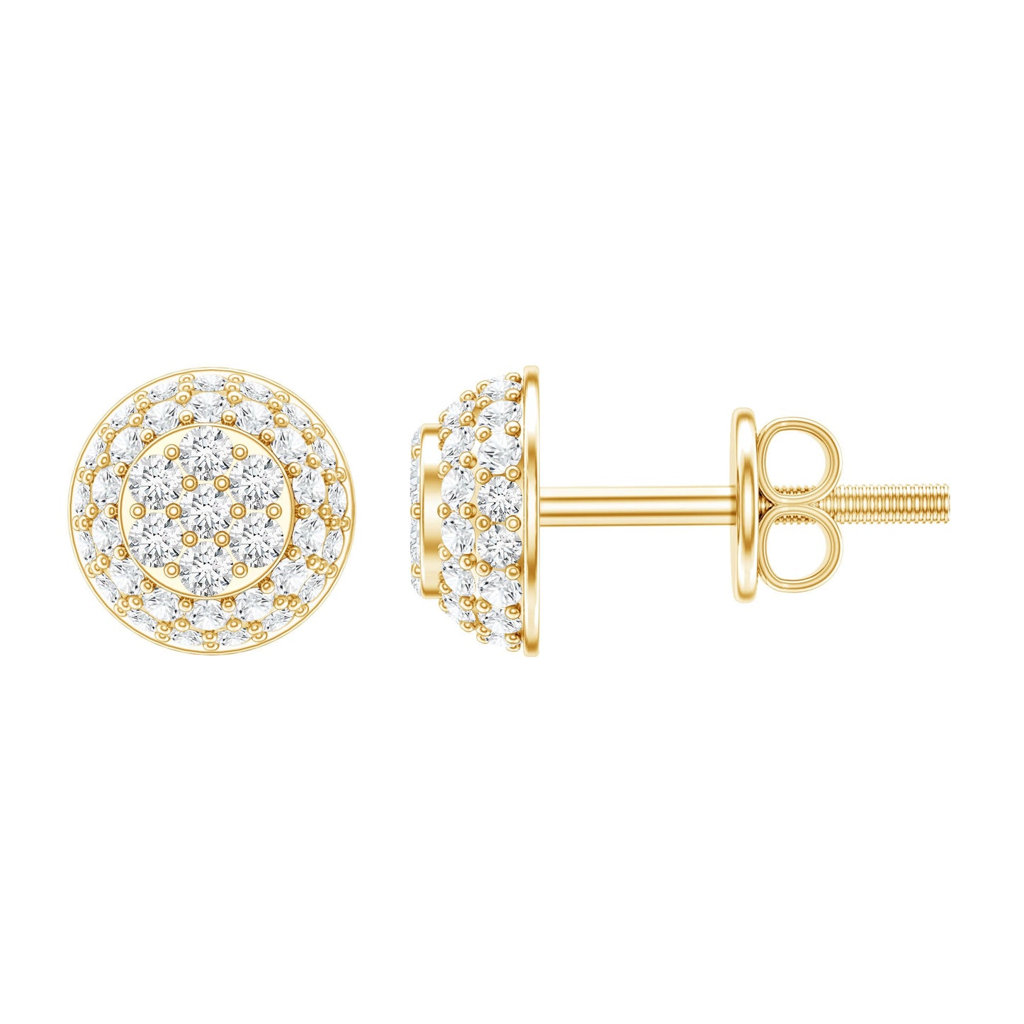 Certified Diamond Bridal Stud Earring with Screw Back